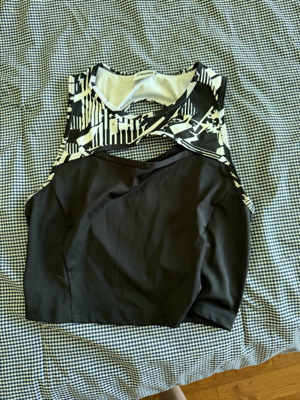 Gymshark Black and White Cutout Sports Crop Top